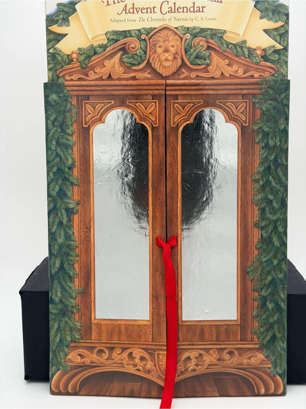 Narnia Woodland Door Advent Calendar Wall Decor with Red Ribbon